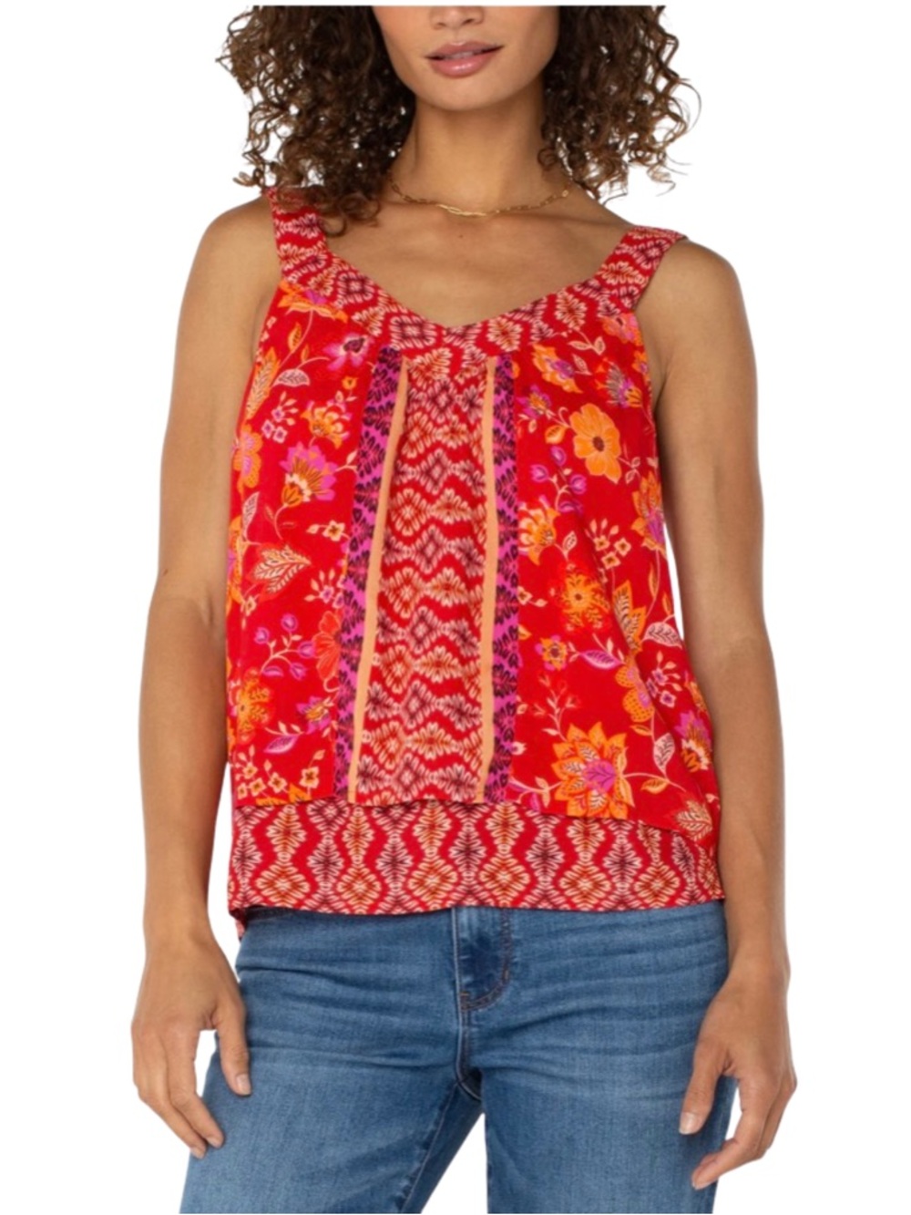 Liverpool Floral Layered Tank Blouse NWT Extra Large - Picture 4 of 7